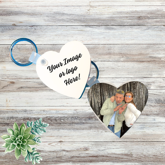 Heart Keychain 2 x 2 Custom image or logo