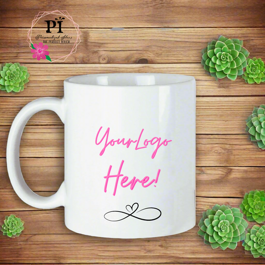 11 oz Custom Ceramic Mug, personalized mug for companies, and special gifts.