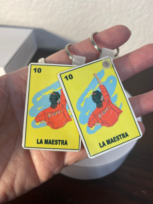 La Maestra Keychain red Jacket | Teacher Keychain