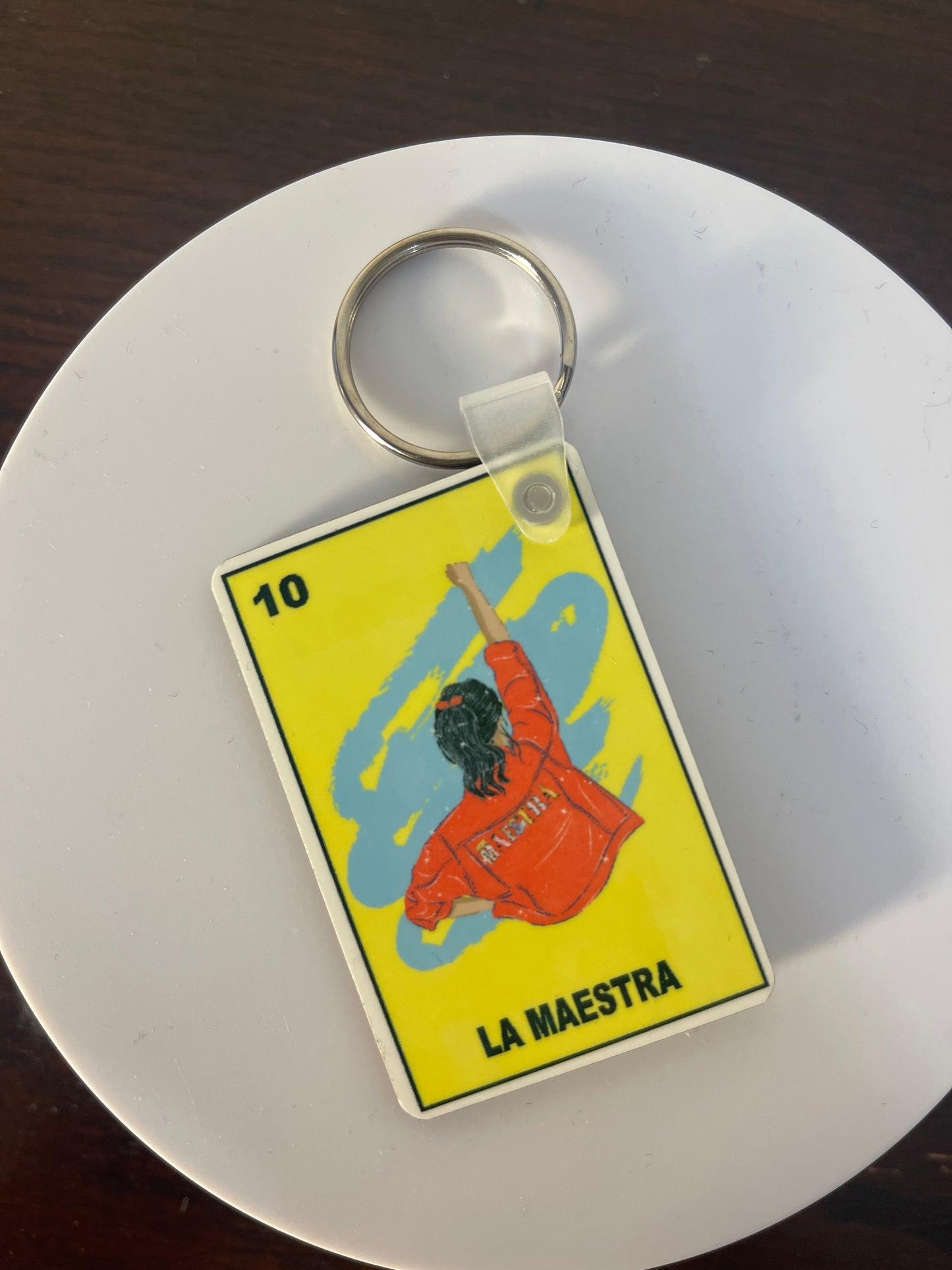 La Maestra Keychain red Jacket | Teacher Keychain