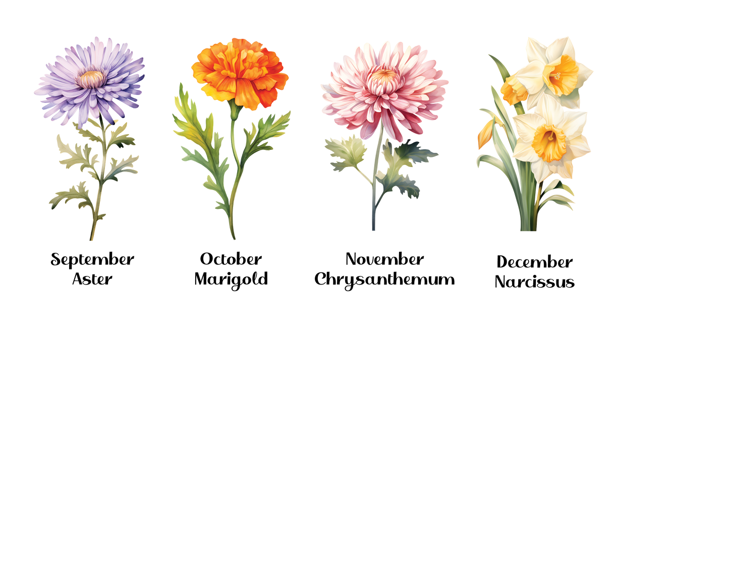 Personalized Birth flower Tote Bag 11 x 14