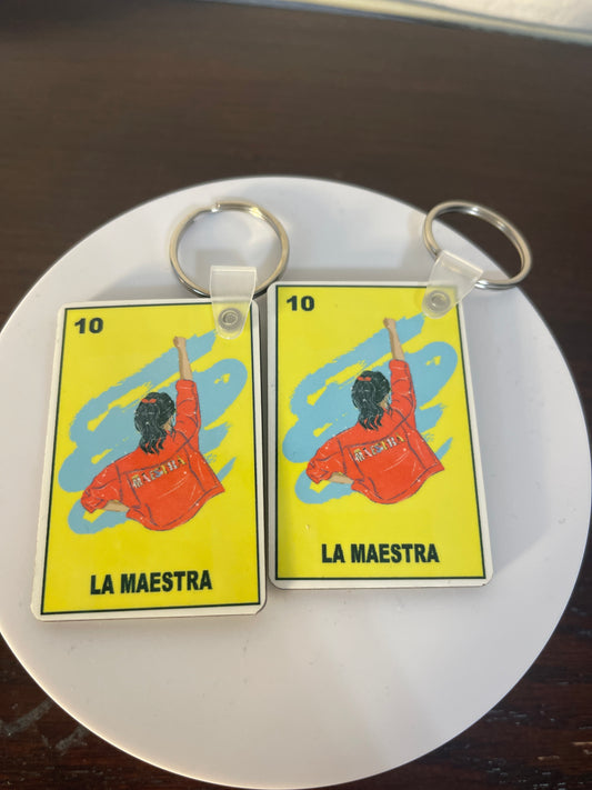 La Maestra Keychain red Jacket | Teacher Keychain