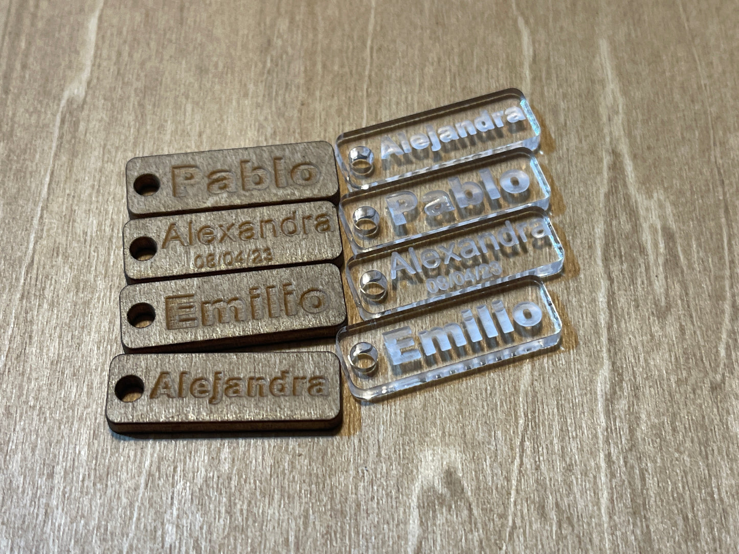Custom rustic wood and acrylic keychains with Name charms, personalized names, mama, mom, nana, grandma keychains