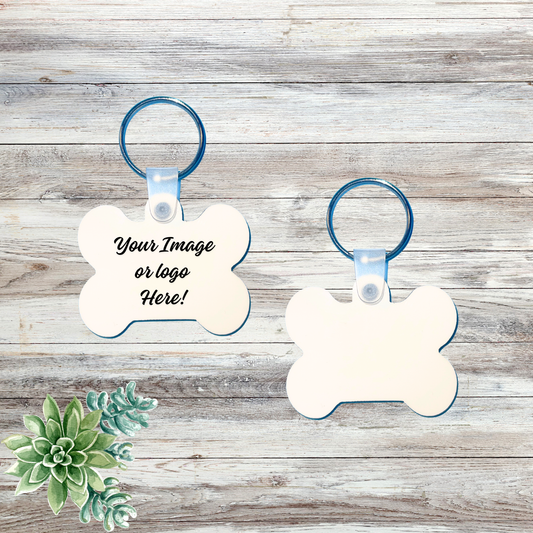 Dog Tag shape 2 x 1.5 Custom Keychain