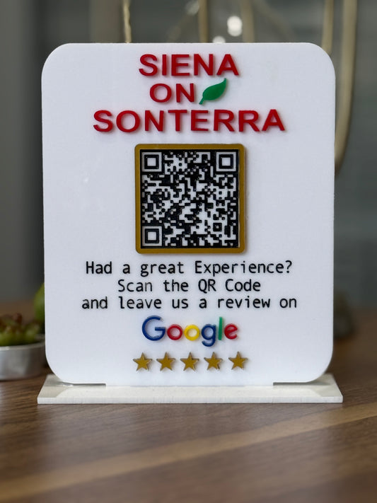 Please leave us a review: Personalized Review Sign, Request for Review QR Code Sign,Two available sizes