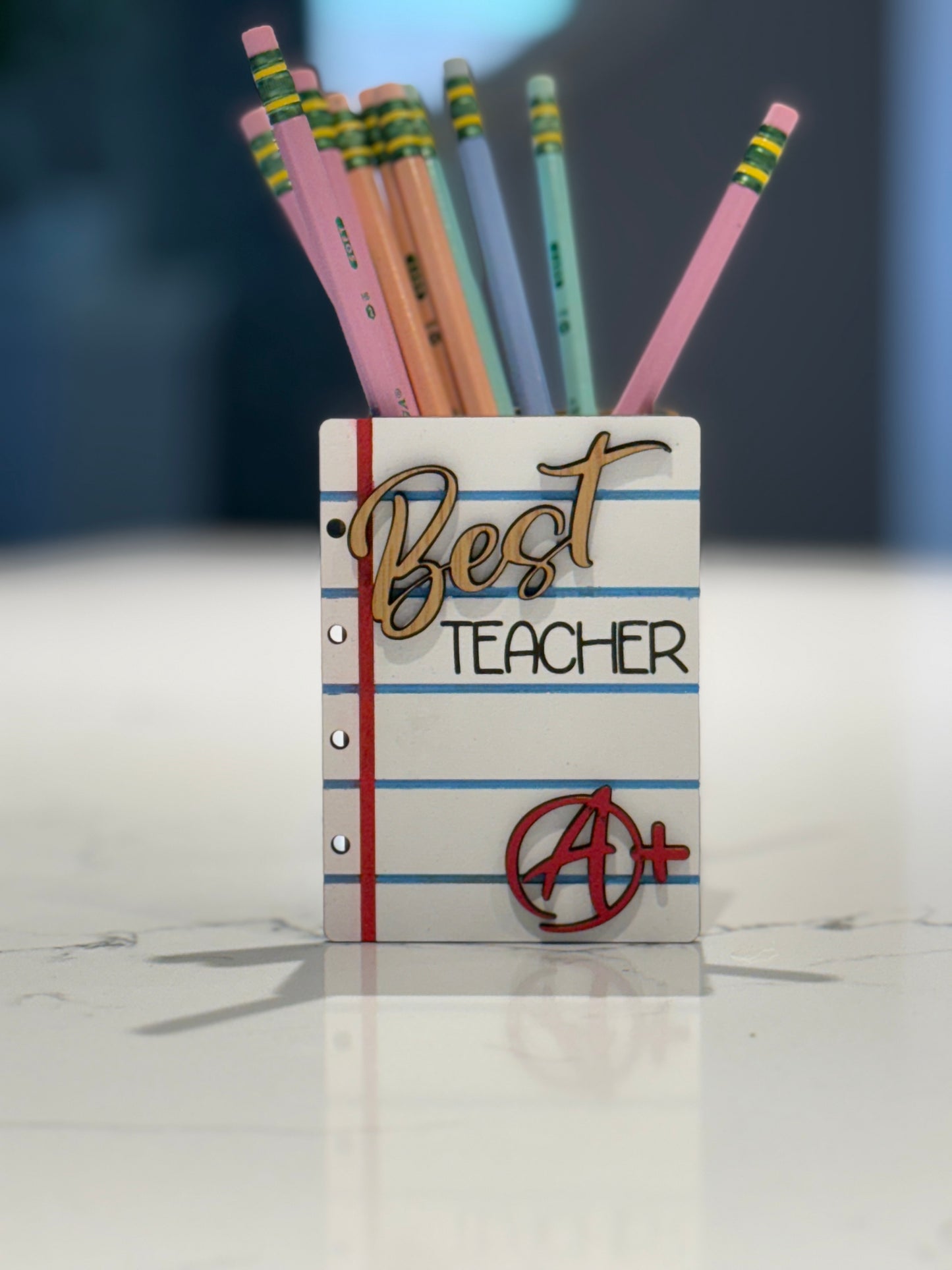 Note Book Best Teacher pencil holder, teacher gift, back to school, pencil holder