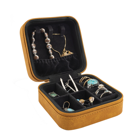 Travel Jewelry Box – Laserable Leatherette | 4" x 4"