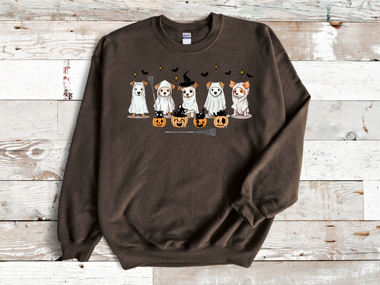 Halloween Ghost Puppies crew neck Sweatshirt ready to ship