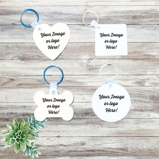 Dog Tag shape 2 x 1.5 Custom Keychain
