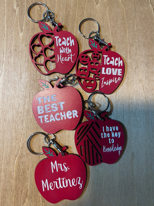 Teacher apple keychain |Best teacher ever|Teacher gift