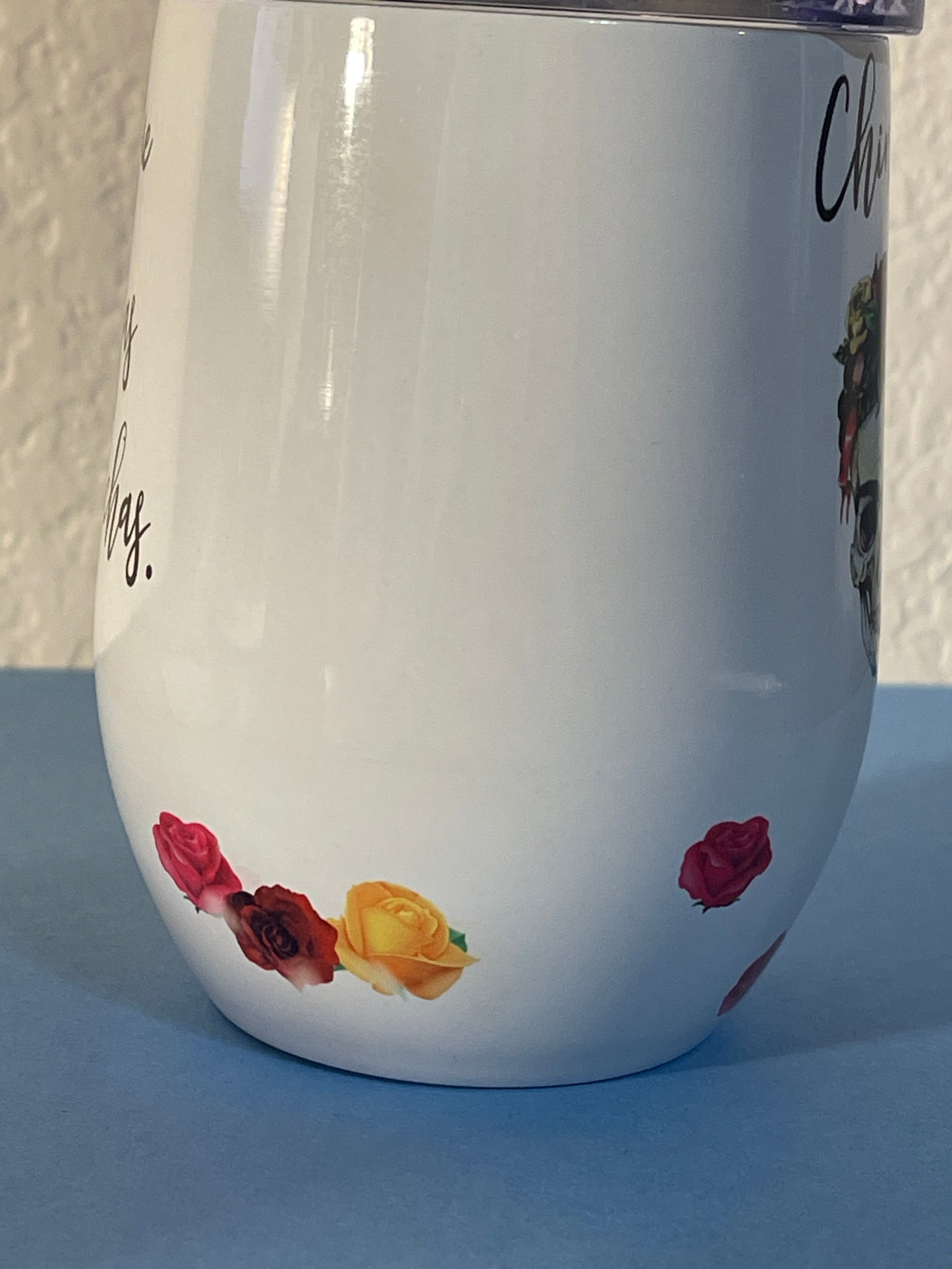 Frida Kahlo wine tumbler, Chingona porque Pendejas hay Muchas, 12 0z wine umbler
