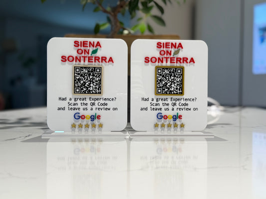 Please leave us a review: Personalized Review Sign, Request for Review QR Code Sign,Two available sizes