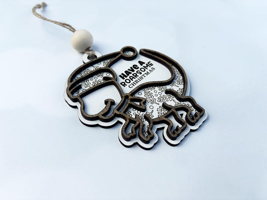 Have a Roarsome Christmas Dinosaur Ornament – Laser Cut Holiday Decoration