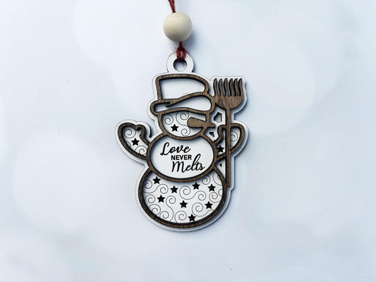 Personalized snowman ornament