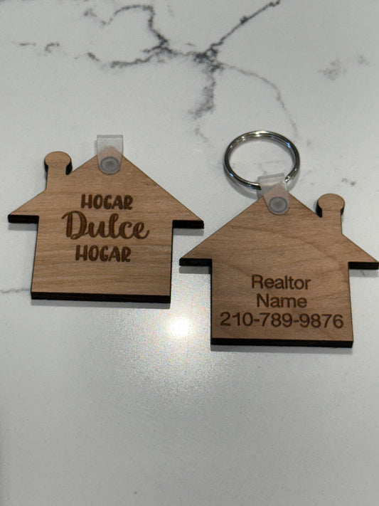 Personalized Real Estate Agent Keychain, New Home Buyer Gift, Gift from Real Estate Agent, Closing Gift for New Homeowner, House Key Chain
