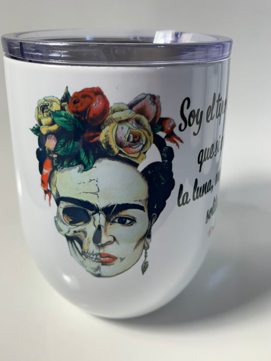 12 oz Frida Kahlo wine tumbler, wine tumbler, frida kahlo, wine glass, wine, tum