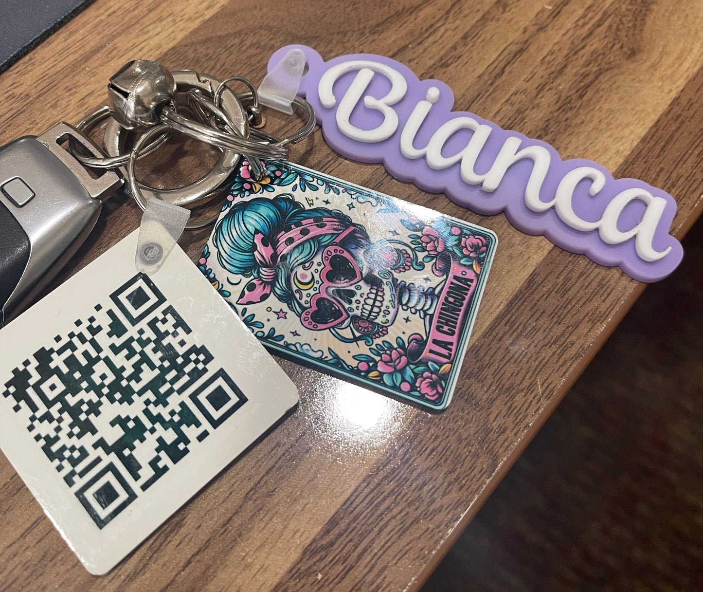 2.25 x 2.25" Two Sided FRP QR CODE Square Key Chain, Custom, Personalized for your business