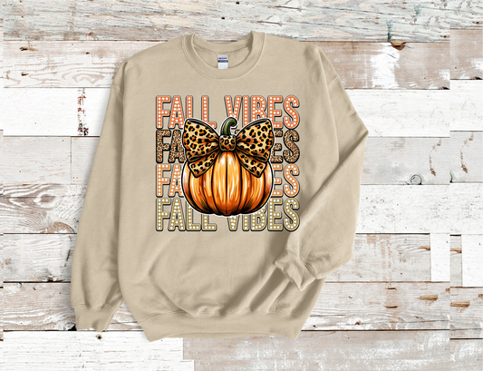 Fall Vibes Pumpkin Crew Neck Sweatshirt Fall Season