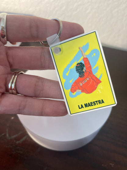 La Maestra Keychain red Jacket | Teacher Keychain