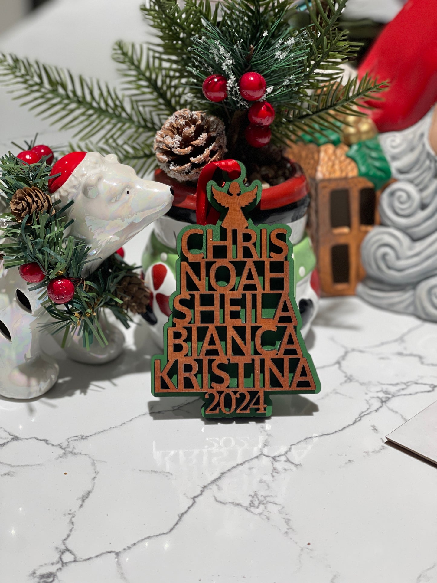 Family Christmas Ornament - Personalized Ornament with names and Year