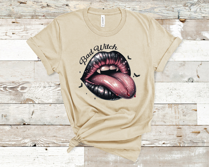 Bad Witch Black Lips Halloween T-Shirt