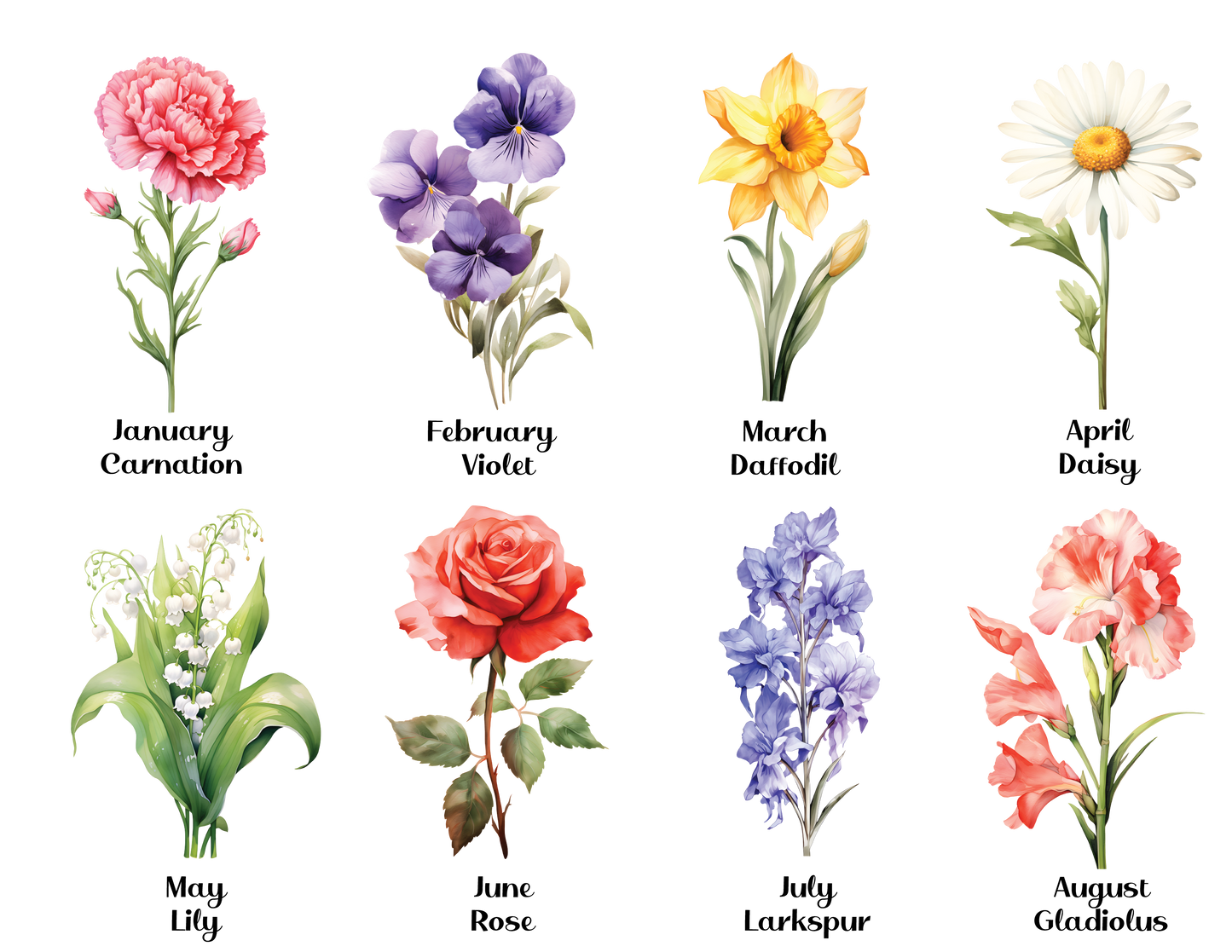 Personalized Birth flower Tote Bag 11 x 14