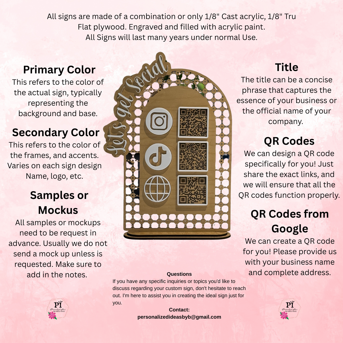 Boho rattan social media sign