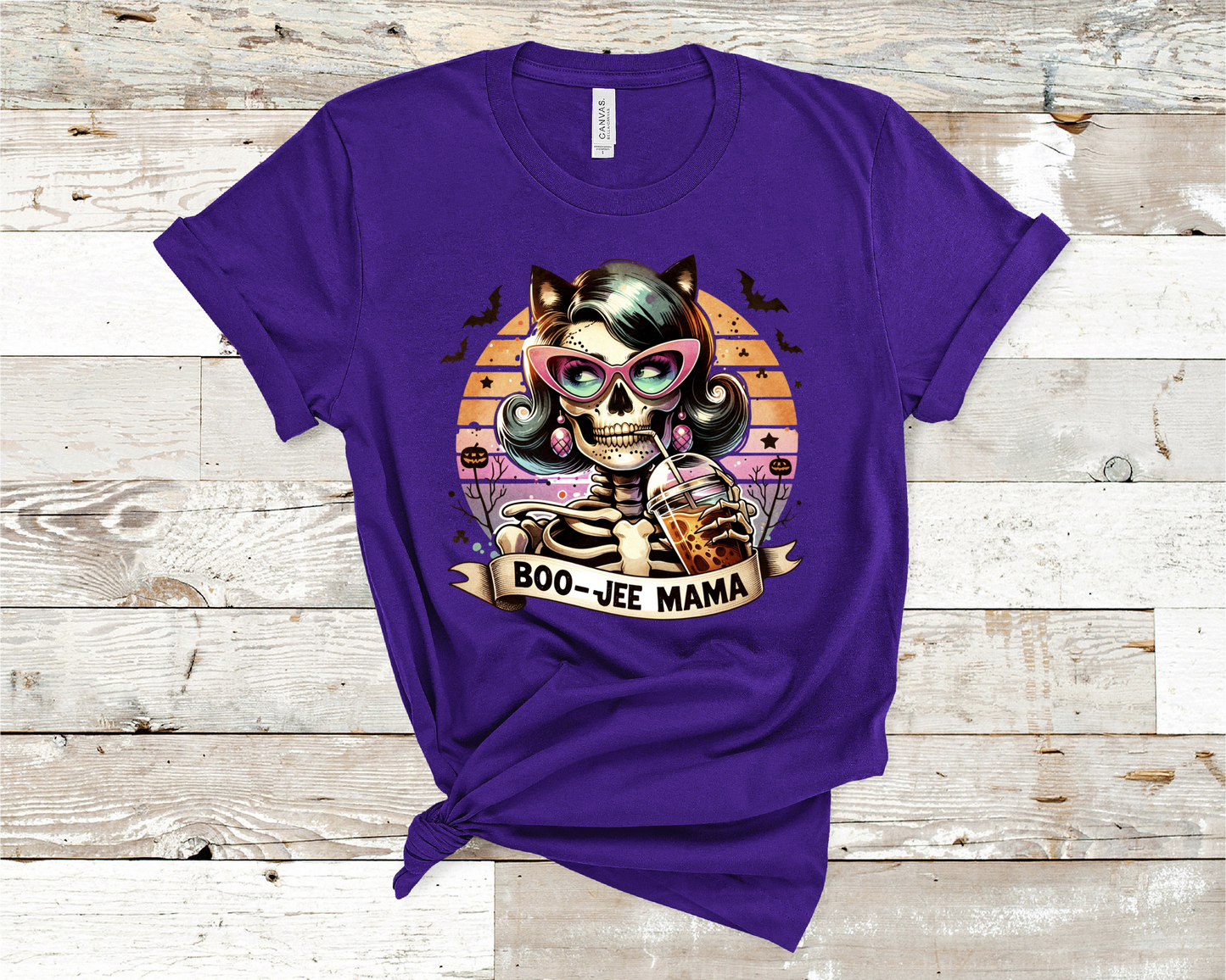 Boo-Jee Mama Skull mama drinking Coffee T-Shirt