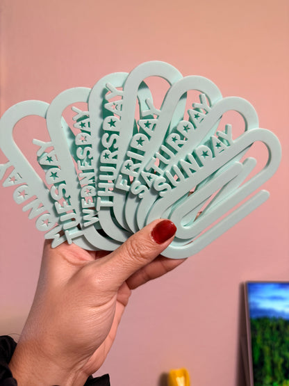 Days of the Week Jumbo Paper Clip Set (Set of 7)