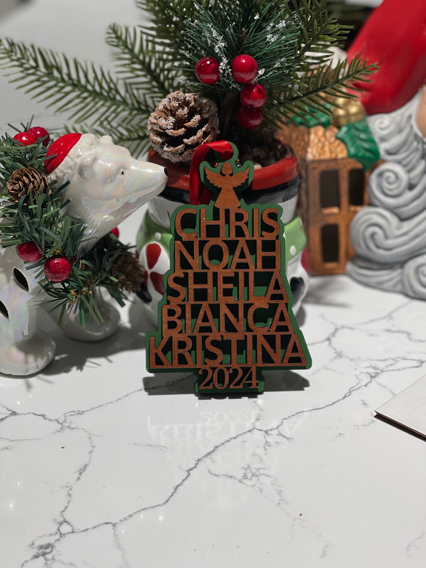 Family Christmas Ornament - Personalized Ornament with names and Year