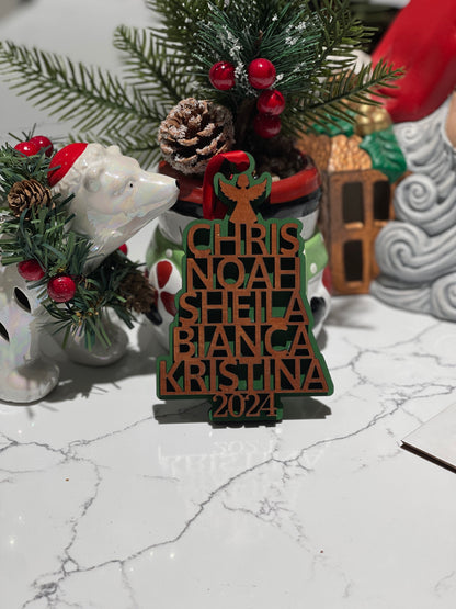 Family Christmas Ornament - Personalized Ornament with names and Year