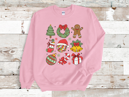 Christmas Coquette bright colors Sweatshirt, (HVT)