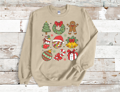 Christmas Coquette bright colors Sweatshirt, (HVT)