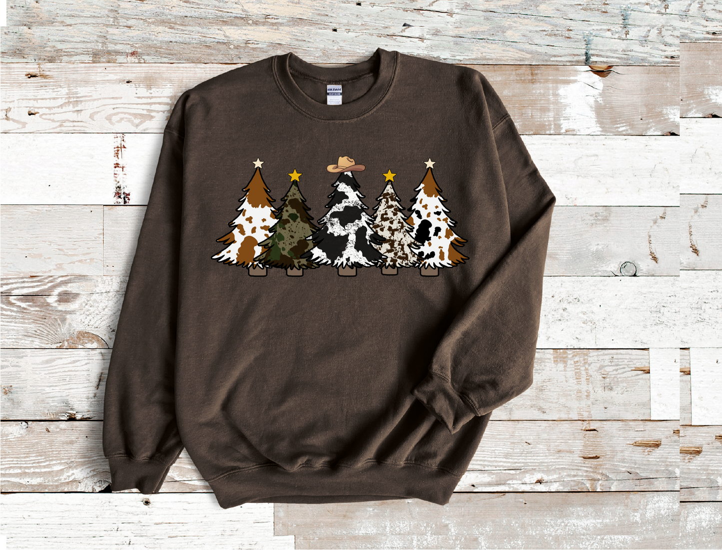 Christmas Tree animal print, holiday spirit Sweatshirt (HTV)