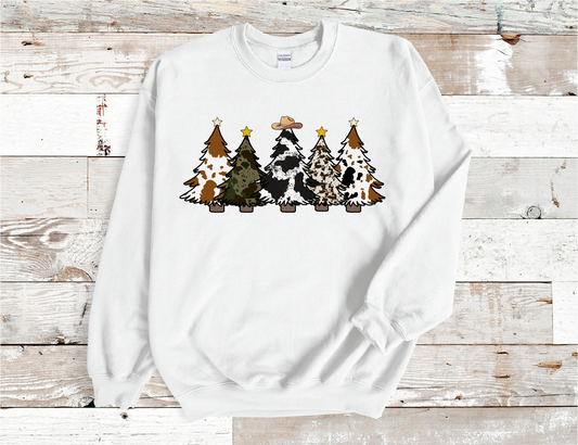 Christmas Tree animal print, holiday spirit Sweatshirt (HTV)