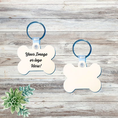 Dog Tag shape 2 x 1.5 Custom Keychain