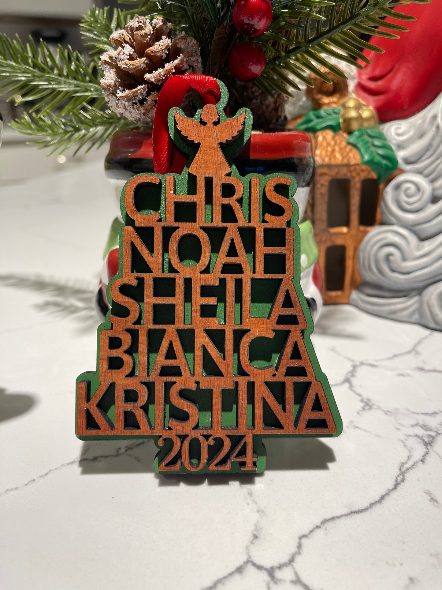 Family Christmas Ornament - Personalized Ornament with names and Year