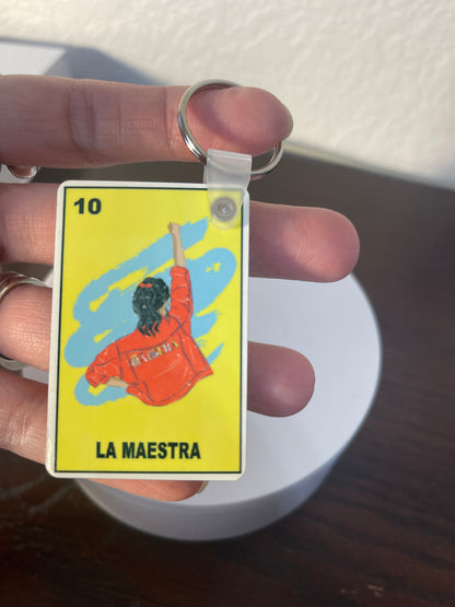 La Maestra Keychain red Jacket | Teacher Keychain