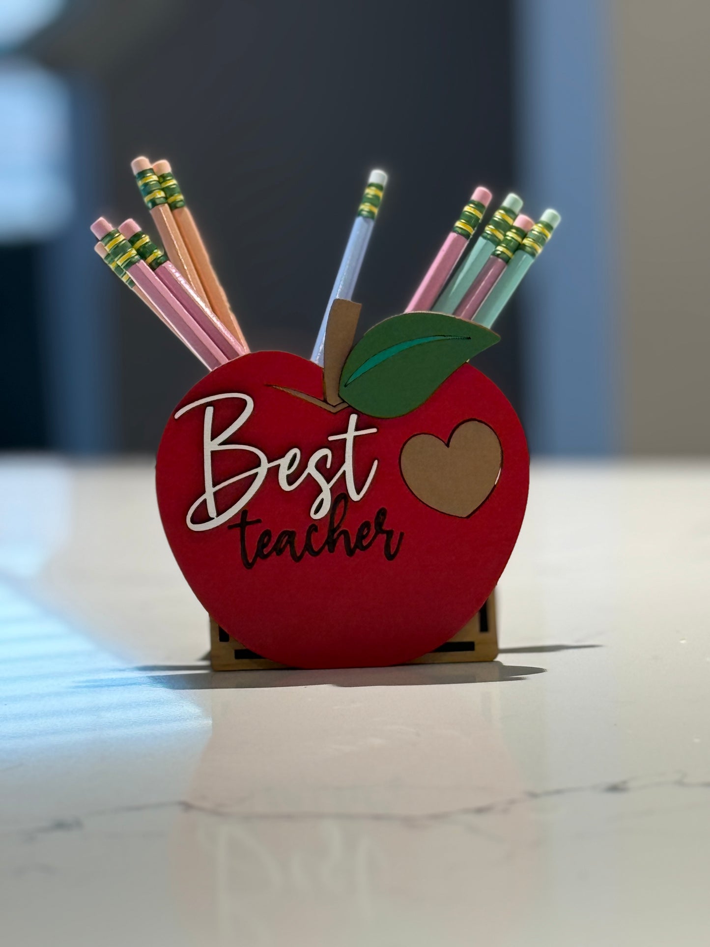 Apple Best Teacher pencil holder, teacher gift, back to school, pencil holder