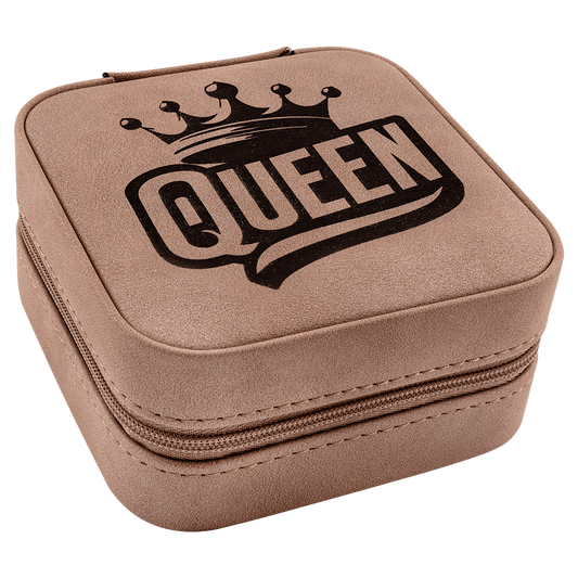 Travel Jewelry Box – Laserable Leatherette | 4" x 4"