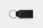 Custom Engraved Leatherette Keychain  Black/Silver. Engraving Rectangle | Personalized Gift