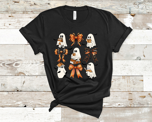 Halloween ghost bows and books T-Shirt