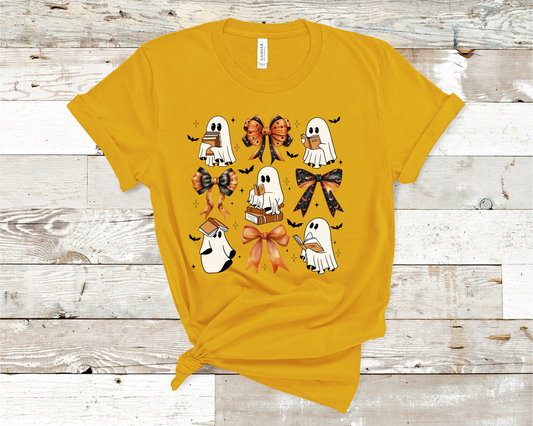 Halloween ghost bows and books T-Shirt