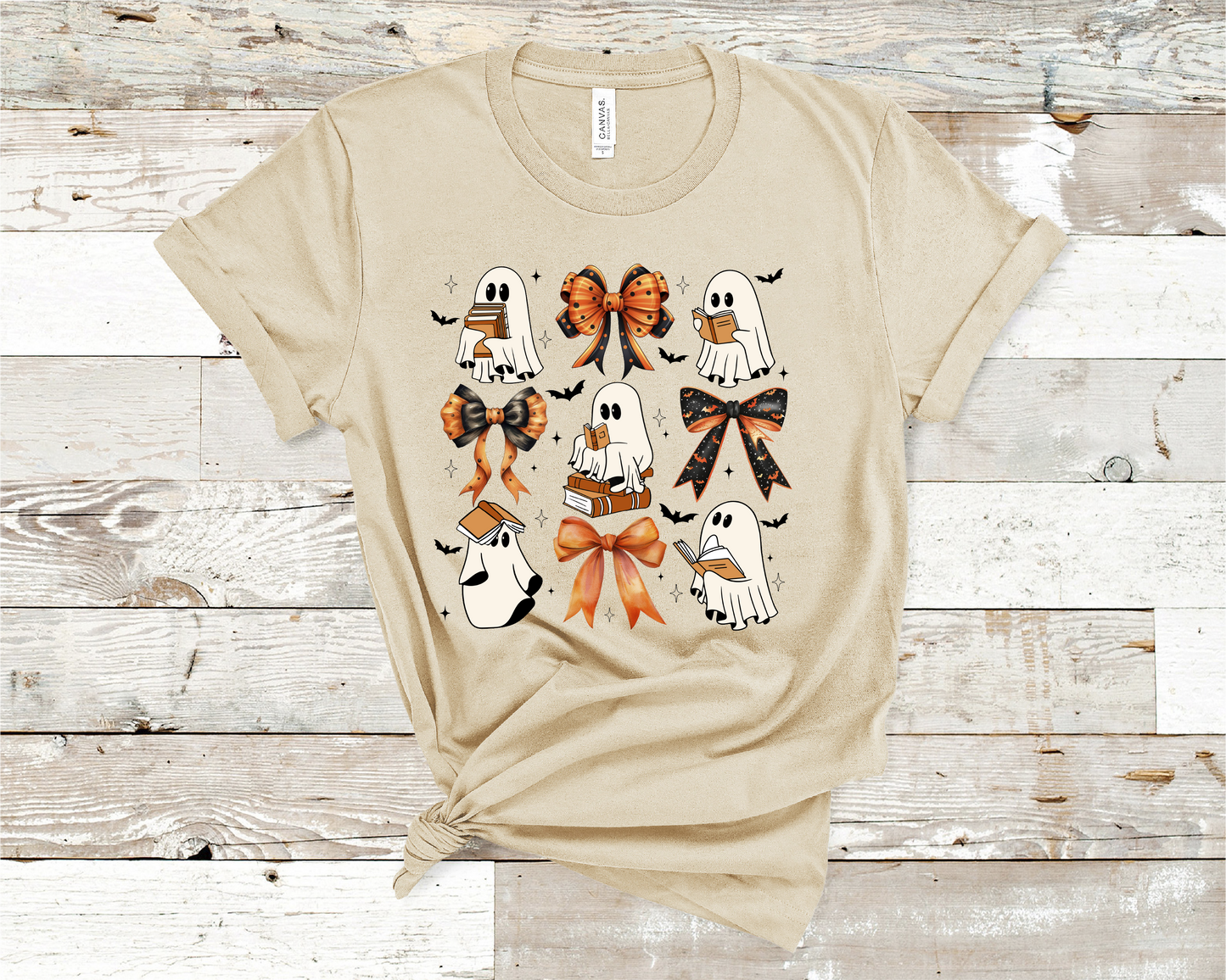 Halloween ghost bows and books T-Shirt