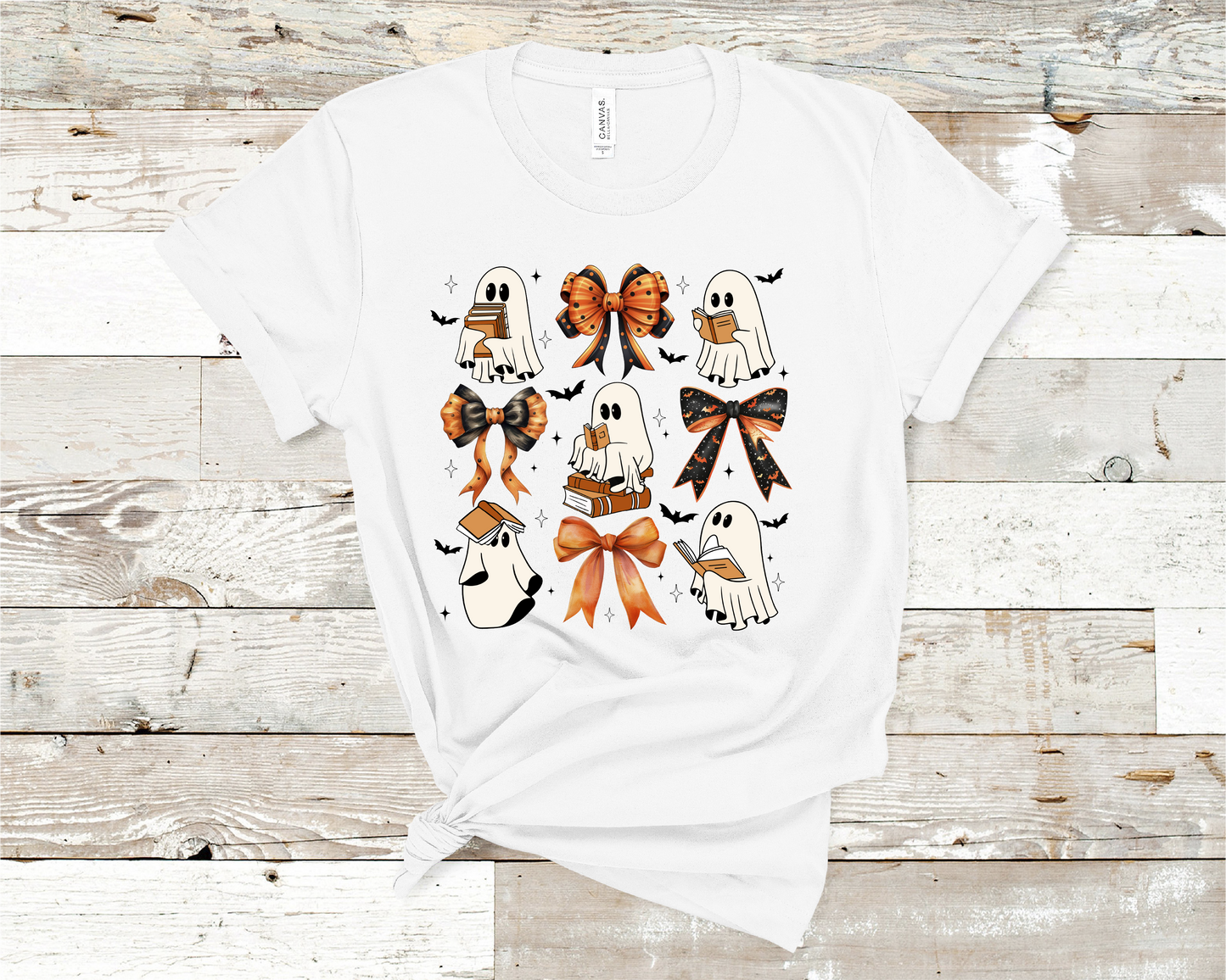 Halloween ghost bows and books T-Shirt