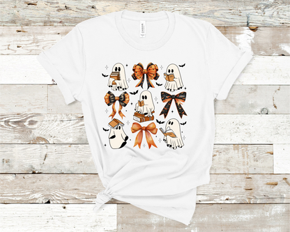 Halloween ghost bows and books T-Shirt