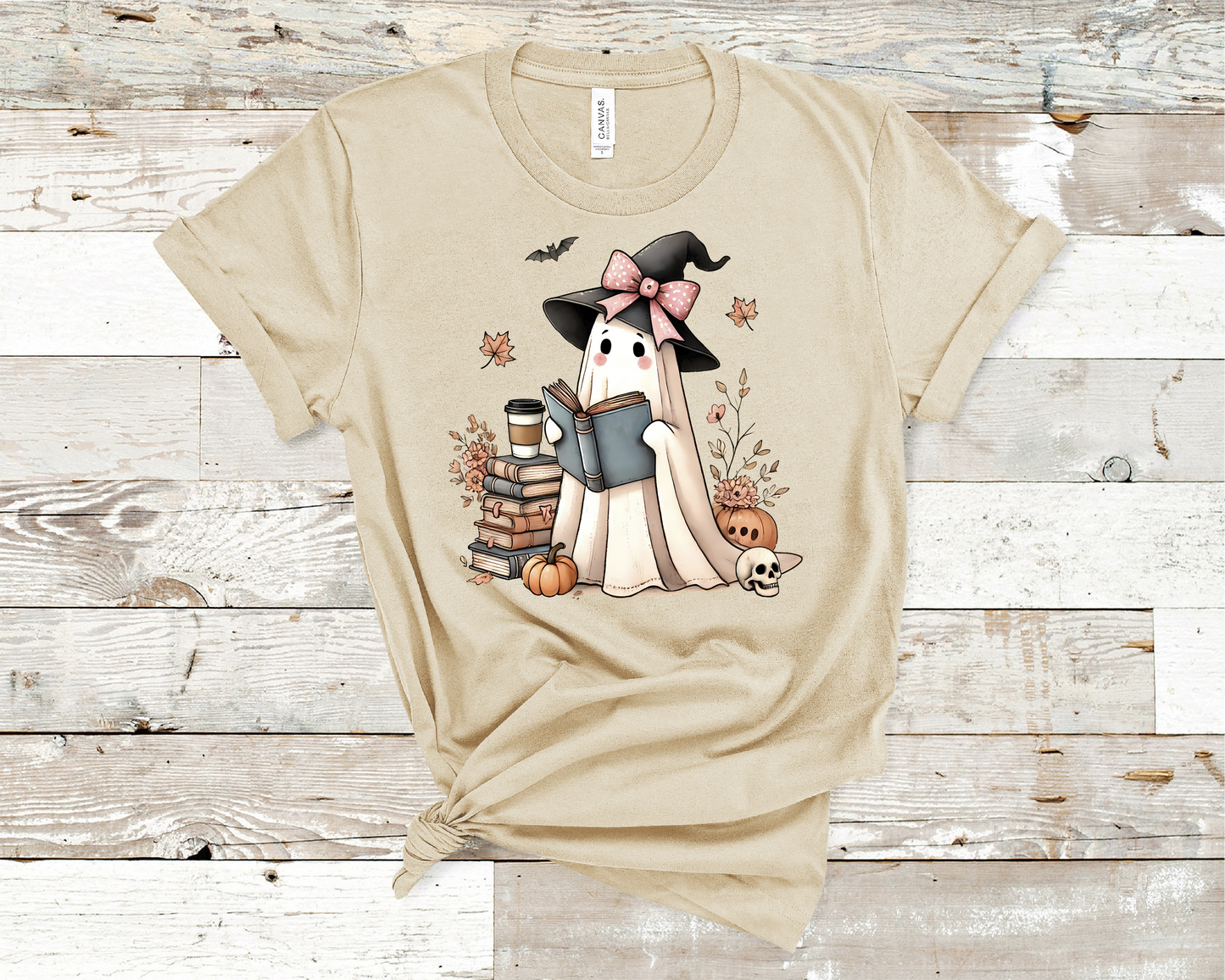 Reading books ghost T-shirt, Halloween,