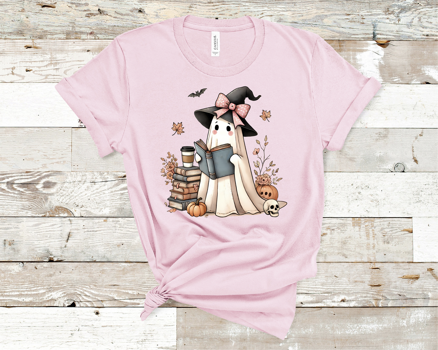 Reading books ghost T-shirt, Halloween,