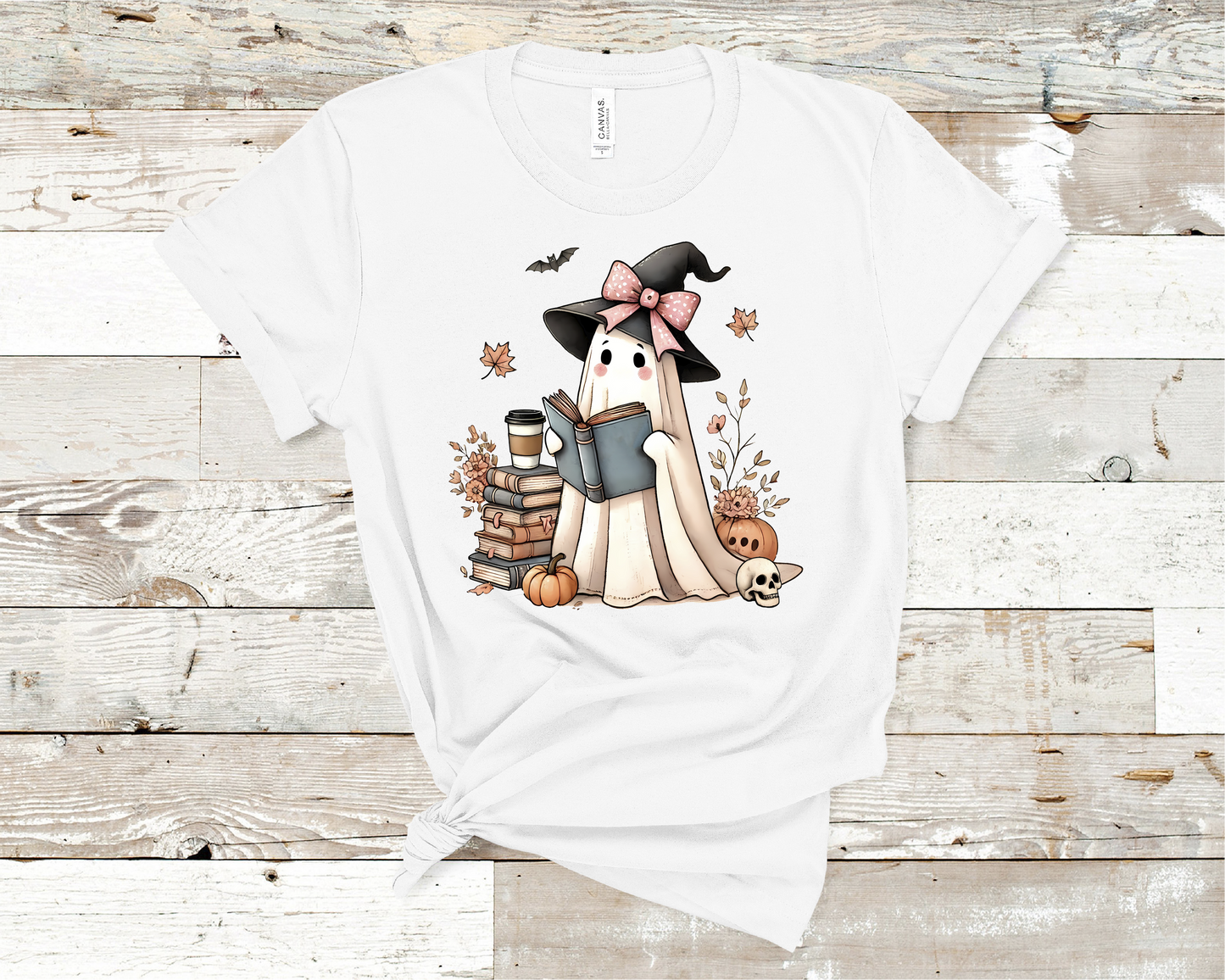 Reading books ghost T-shirt, Halloween,