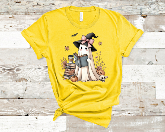 Reading books ghost T-shirt, Halloween,